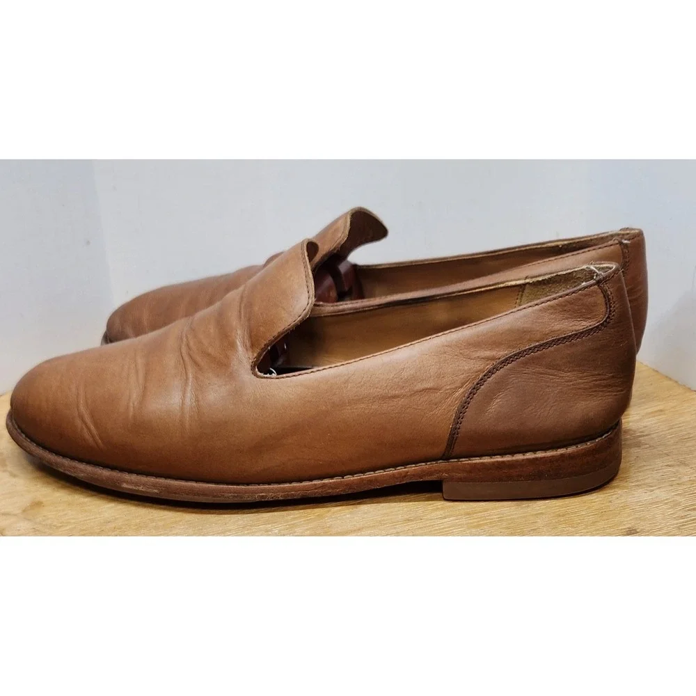 Tecovas The Monterey Mens 11.5 EE Bourbon Calfskin Leather Venetian Loafers 1004